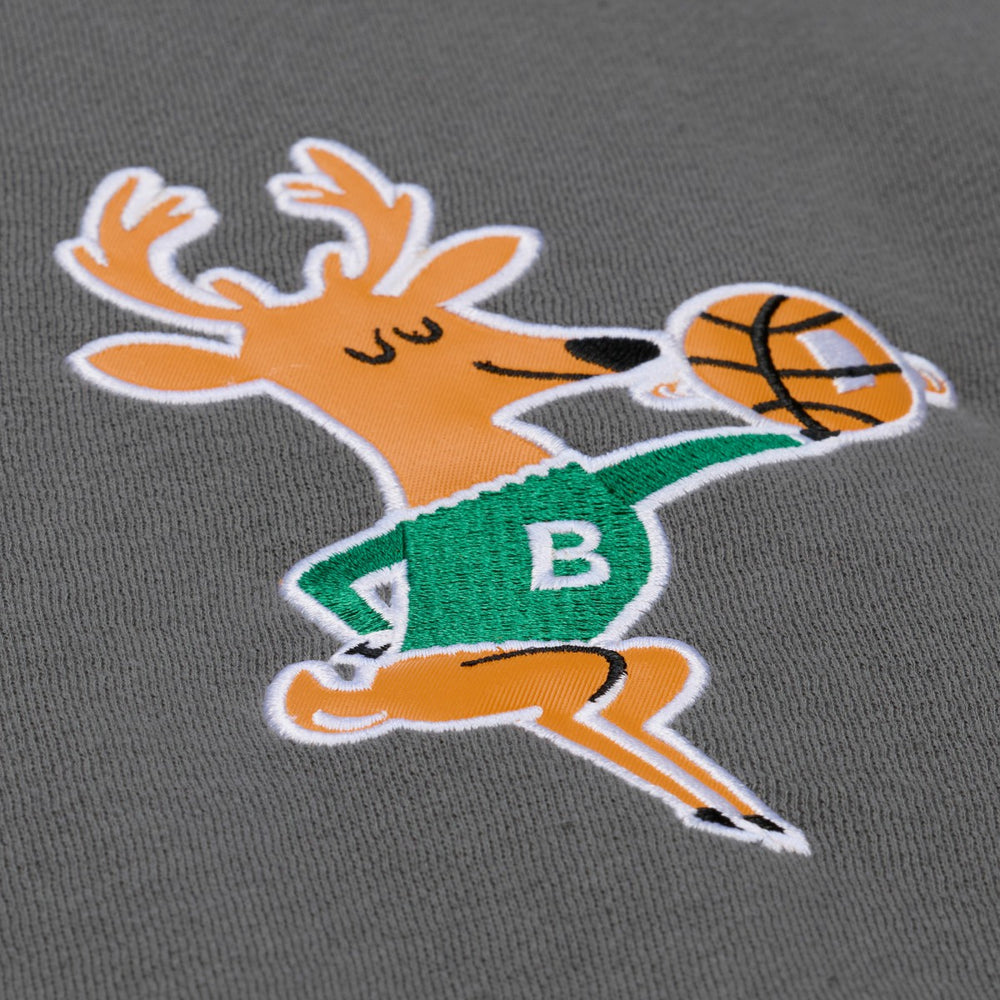 Milwaukee Bucks Throw It Back Quilted Fleece Quarter-Zip Hoodie - Gray | Mitchell & Ness sale