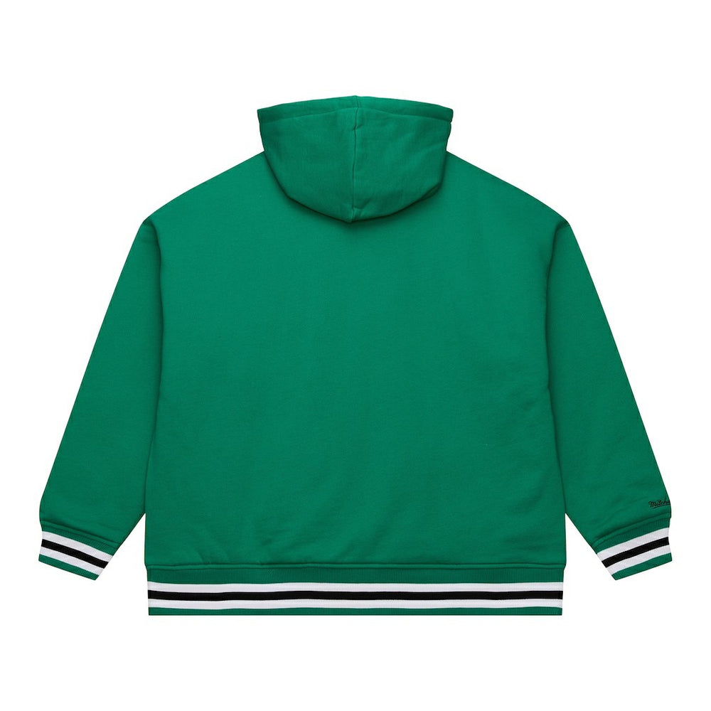 Boston Celtics Throw It Back Quilted Fleece Quarter-Zip Hoodie - Green | Mitchell & Ness shop