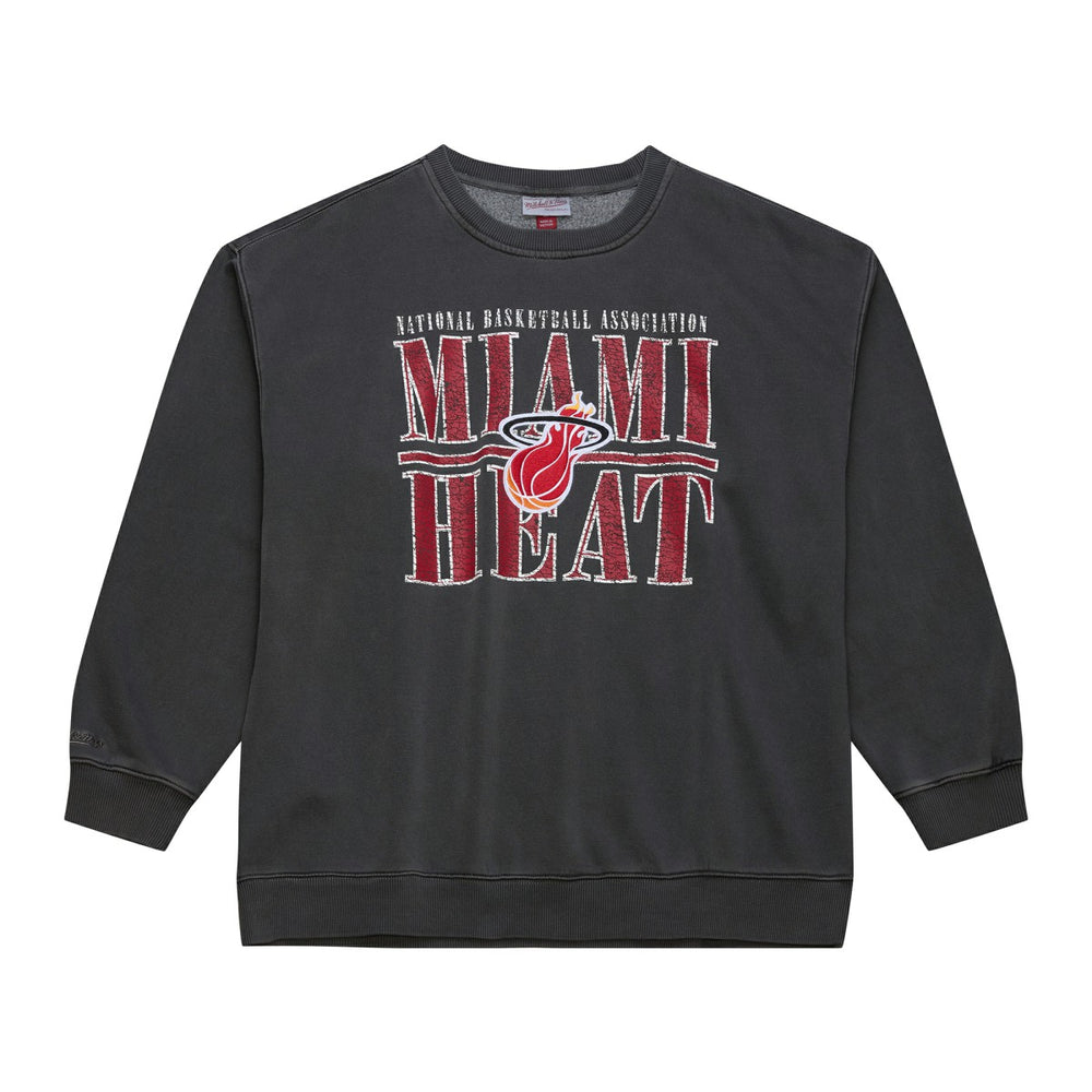 Miami Heat NBA Downtown Collection Fleece Sweatshirt - Black | Mitchell & Ness cheap