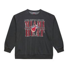 Miami Heat NBA Downtown Collection Fleece Sweatshirt - Black | Mitchell & Ness cheap