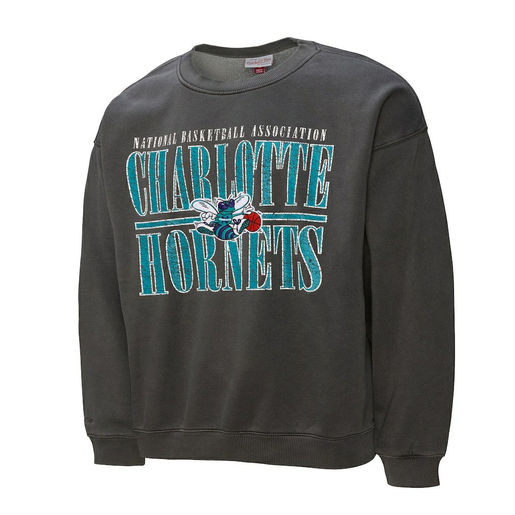 Charlotte Hornets NBA Downtown Collection Fleece Sweatshirt - Black | Mitchell & Ness for sale