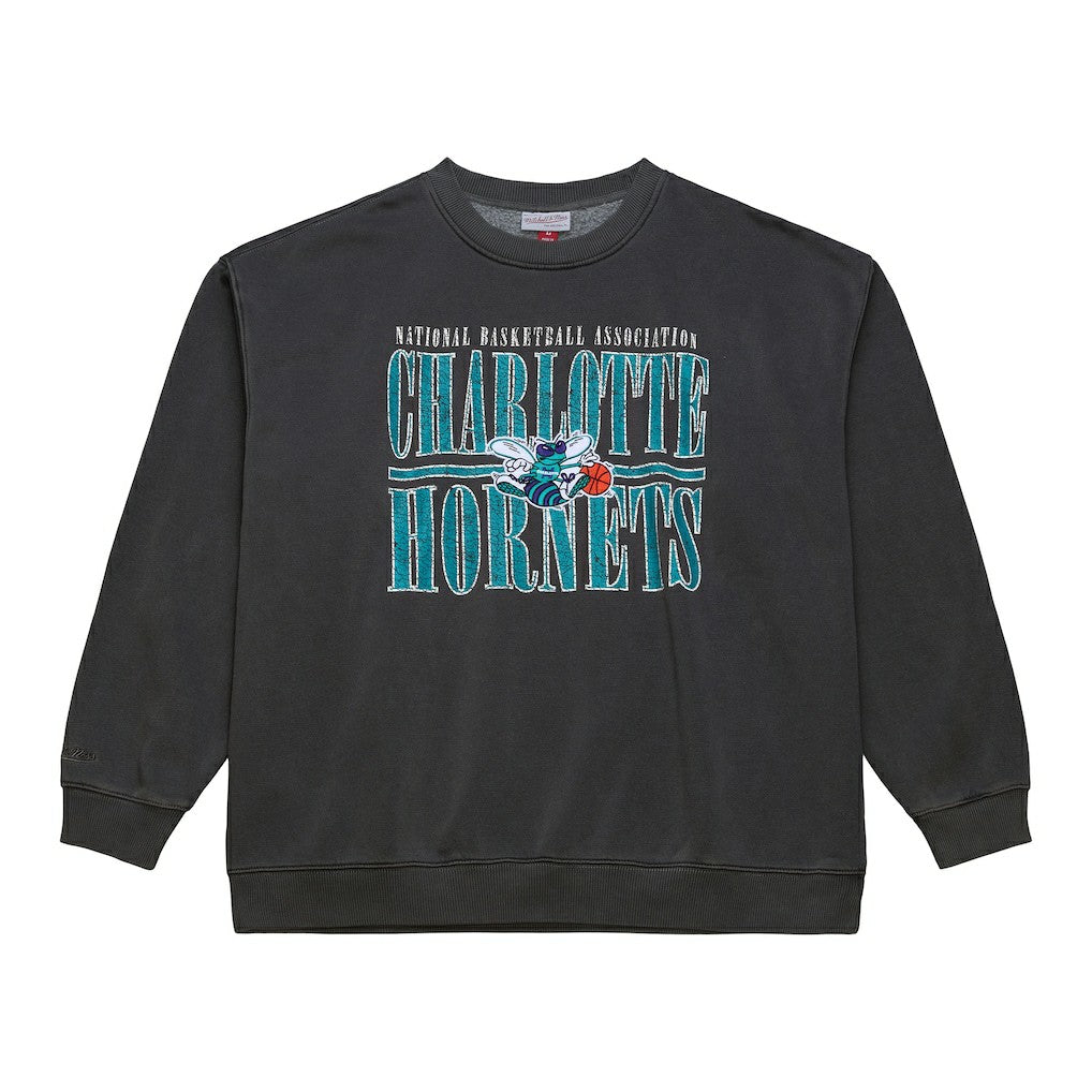 Charlotte Hornets NBA Downtown Collection Fleece Sweatshirt - Black | Mitchell & Ness for sale