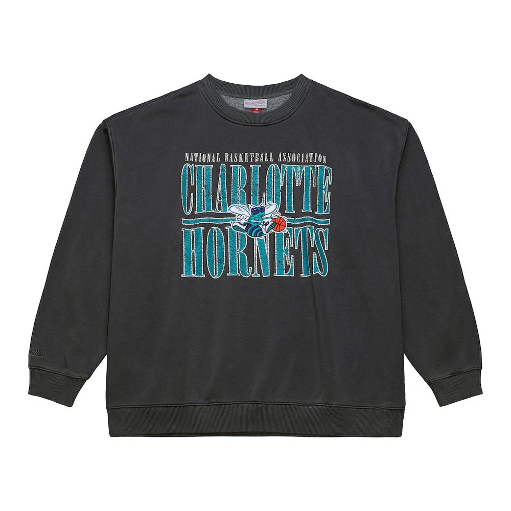 Charlotte Hornets NBA Downtown Collection Fleece Sweatshirt - Black | Mitchell & Ness for sale