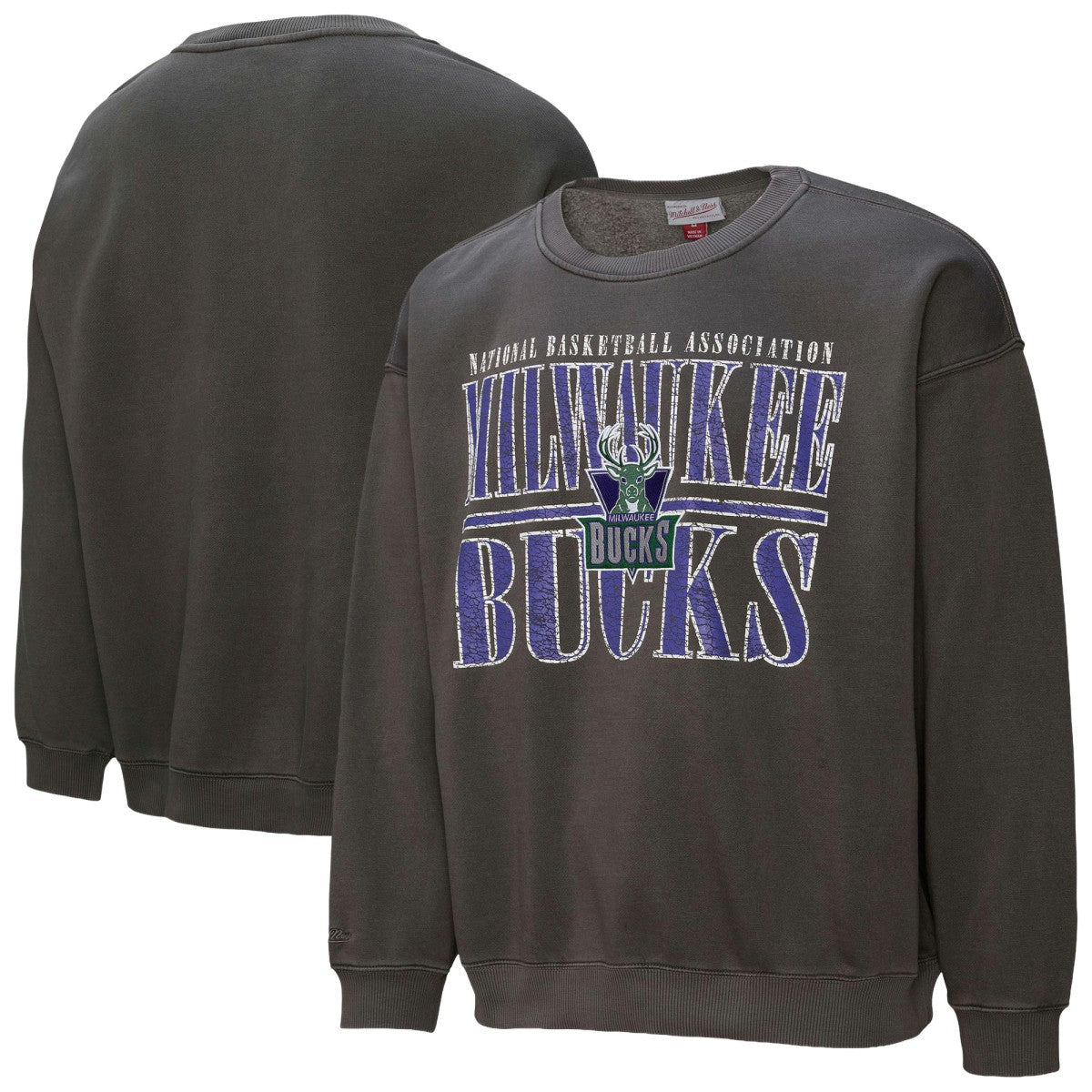 Milwaukee Bucks NBA Downtown Collection Fleece Sweatshirt - Black | Mitchell & Ness for sale