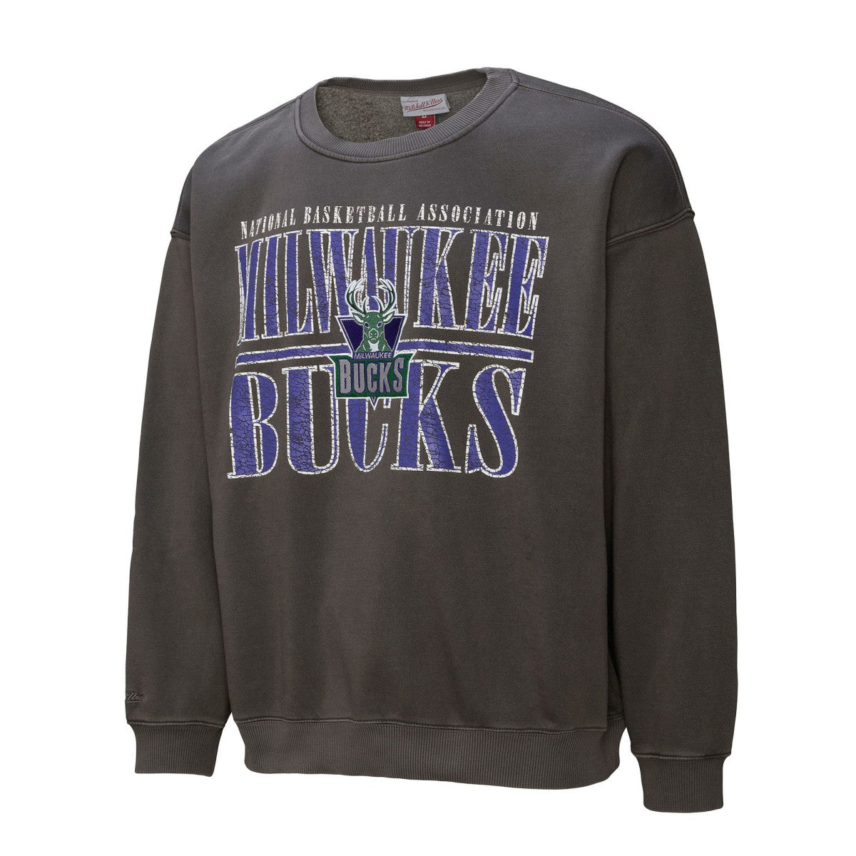 Milwaukee Bucks NBA Downtown Collection Fleece Sweatshirt - Black | Mitchell & Ness for sale