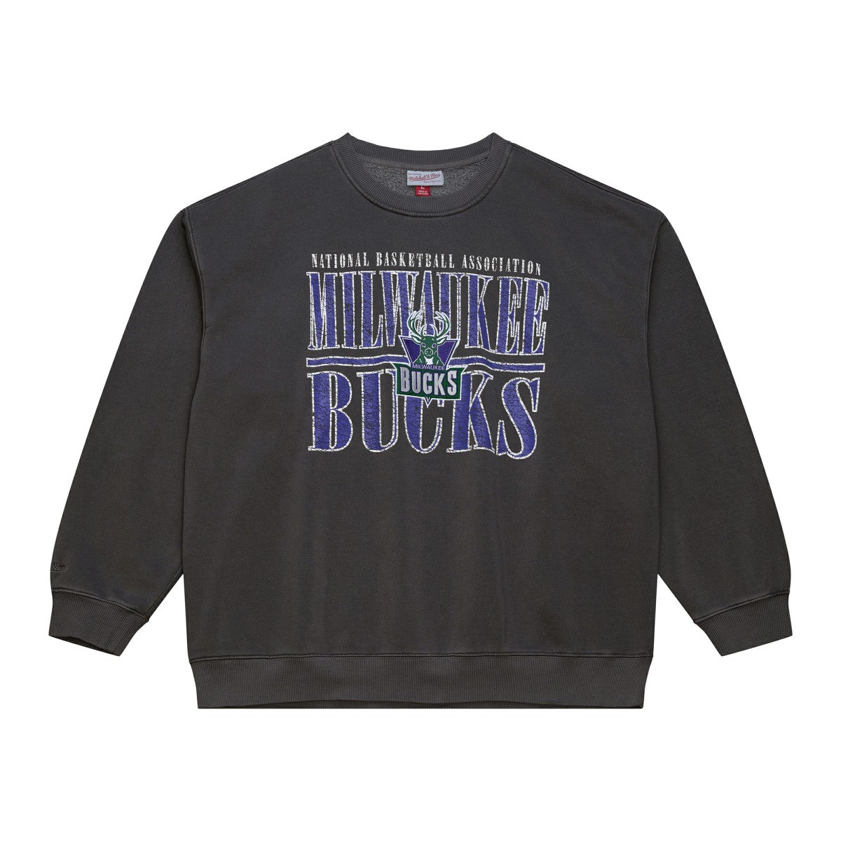 Milwaukee Bucks NBA Downtown Collection Fleece Sweatshirt - Black | Mitchell & Ness for sale