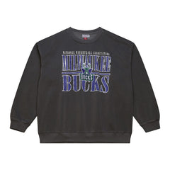 Milwaukee Bucks NBA Downtown Collection Fleece Sweatshirt - Black | Mitchell & Ness for sale