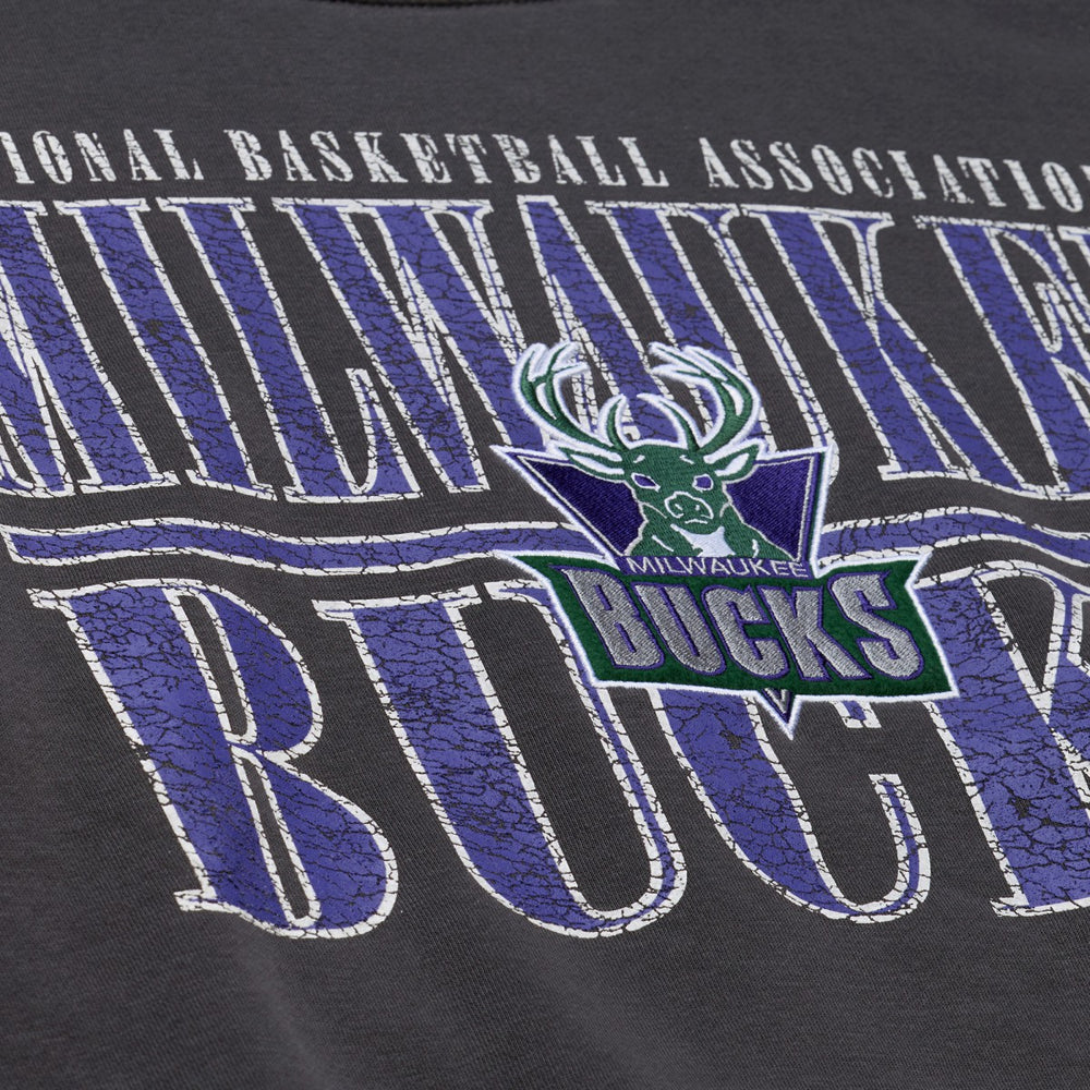 Milwaukee Bucks NBA Downtown Collection Fleece Sweatshirt - Black | Mitchell & Ness for sale