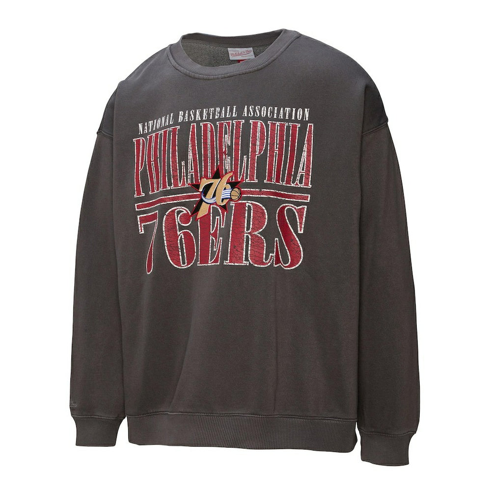 Philadelphia 76ers NBA Downtown Collection Fleece Sweatshirt - Black | Mitchell & Ness on sale