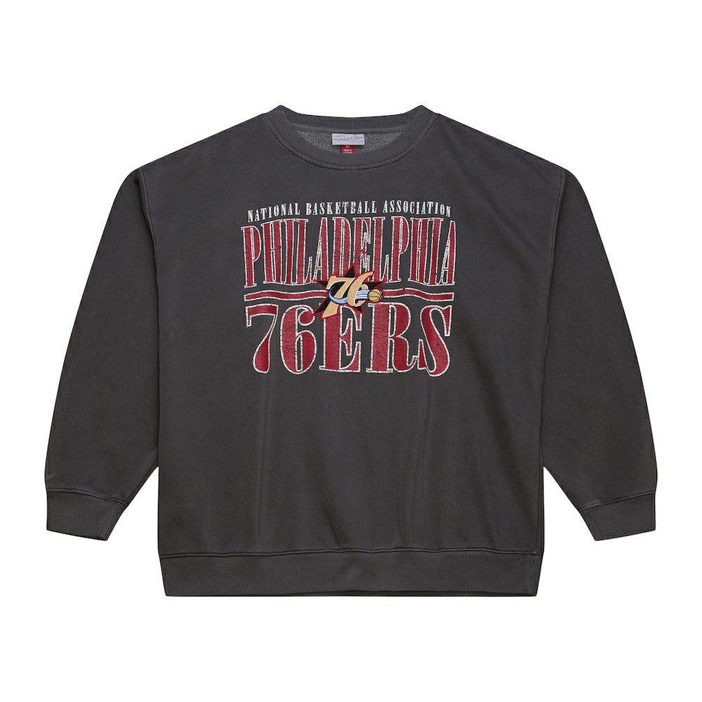 Philadelphia 76ers NBA Downtown Collection Fleece Sweatshirt - Black | Mitchell & Ness on sale