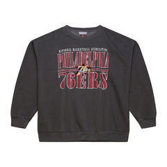 Philadelphia 76ers NBA Downtown Collection Fleece Sweatshirt - Black | Mitchell & Ness on sale