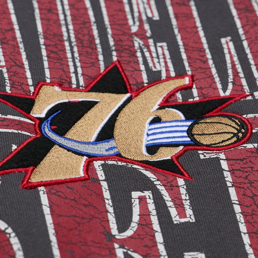 Philadelphia 76ers NBA Downtown Collection Fleece Sweatshirt - Black | Mitchell & Ness on sale