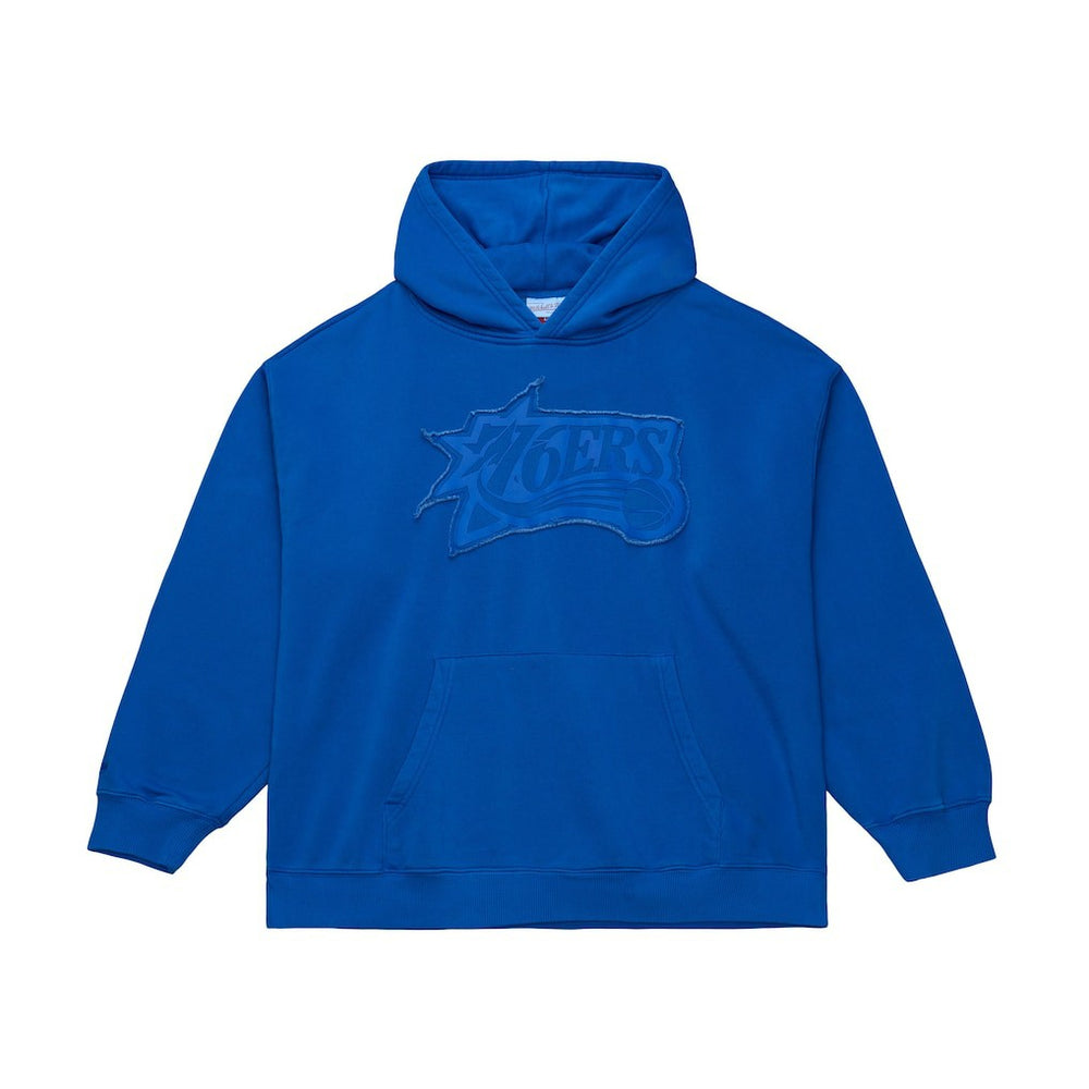 Philadelphia 76ers Downtown Collection Fleece Hoodie - Royal | Mitchell & Ness online