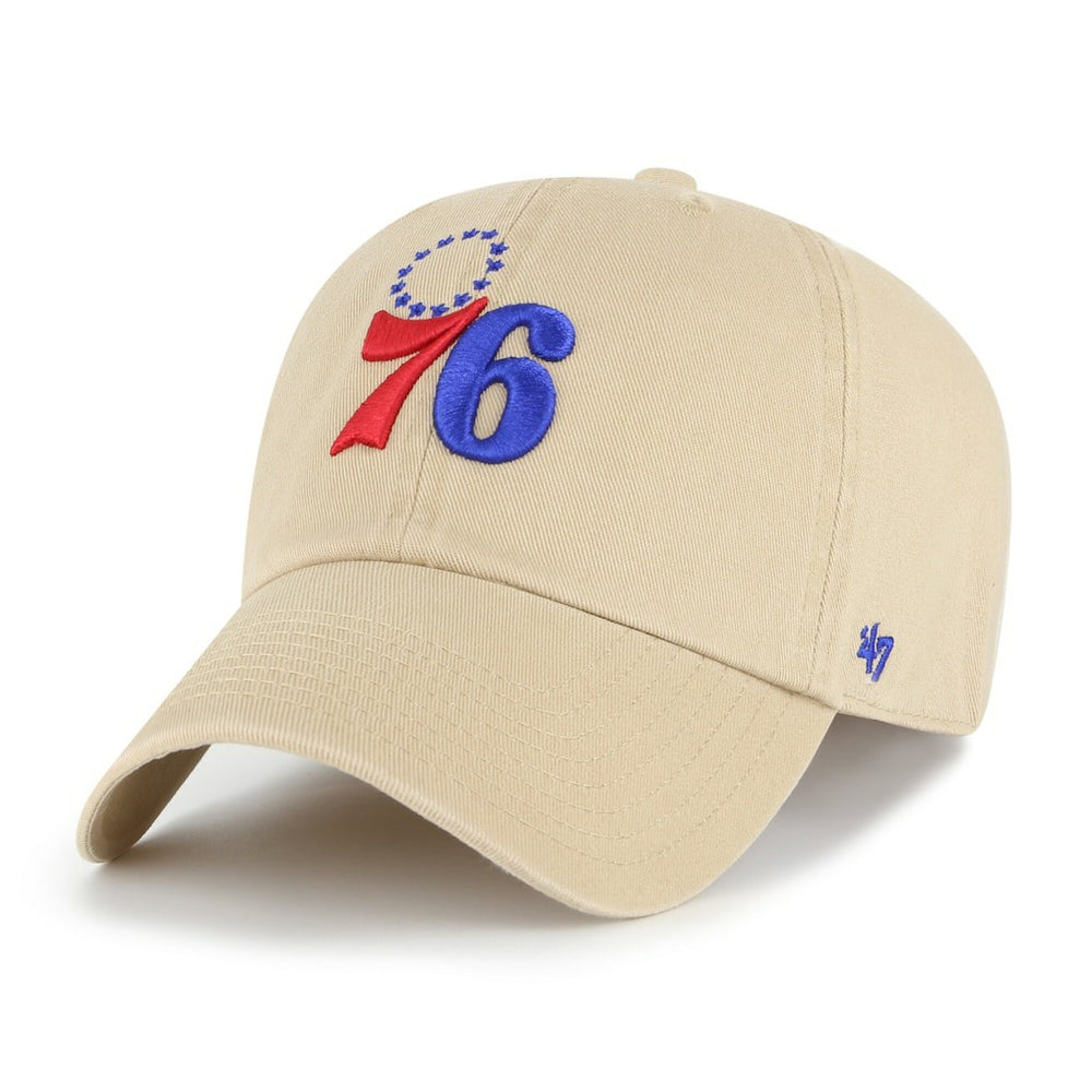Philadelphia 76ers '47 Logo Clean Up Adjustable Hat - Khaki | 47 brand outlet