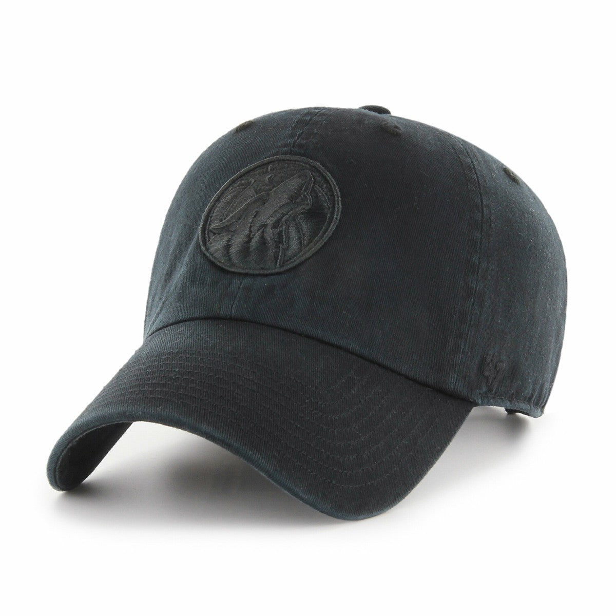 Minnesota Timberwolves '47 Black on Black Clean Up Adjustable Hat | 47 brand sale