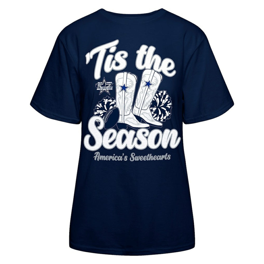 Dallas Cowboys Women's 'Tis The Season Boots T-Shirt - Navy outlet