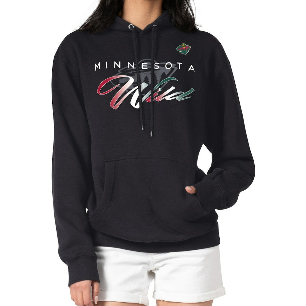Minnesota Wild G-III 4Her by Carl Banks Shadow Logo Fleece Pullover Hoodie Black