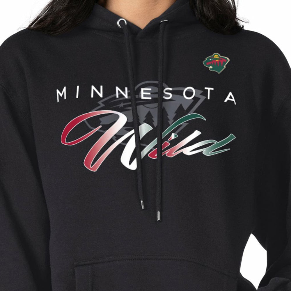 Minnesota Wild G-III 4Her by Carl Banks Shadow Logo Fleece Pullover Hoodie Black