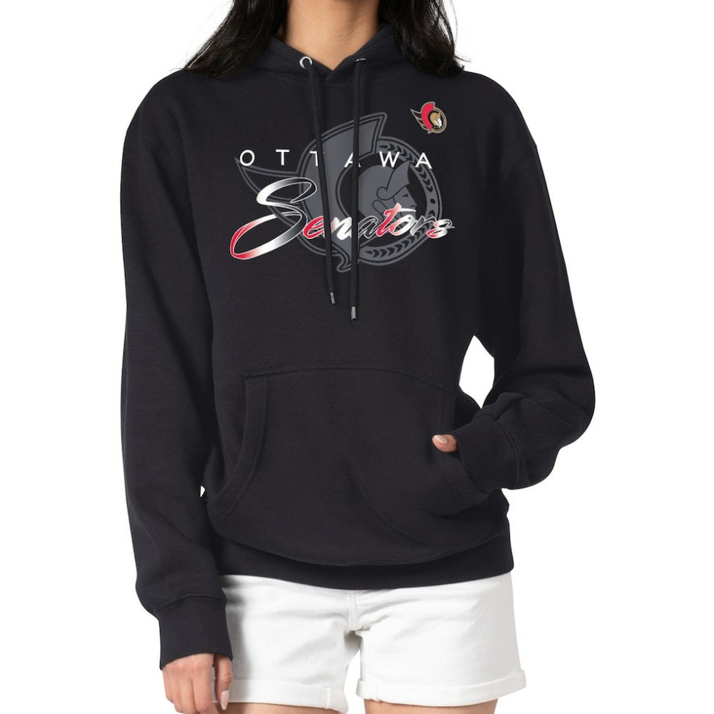 Ottawa Senators G-III 4Her by Carl Banks Shadow Logo Fleece Pullover Hoodie Black