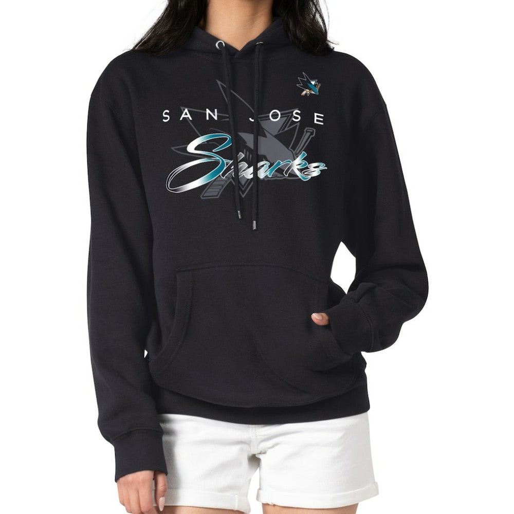 San Jose Sharks G-III 4Her by Carl Banks Shadow Logo Fleece Pullover Hoodie Black
