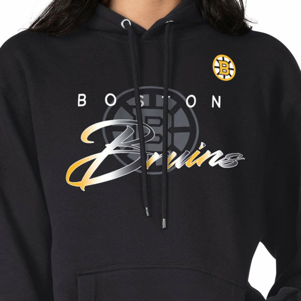 Boston Bruins G-III 4Her by Carl Banks Shadow Logo Fleece Pullover Hoodie Black