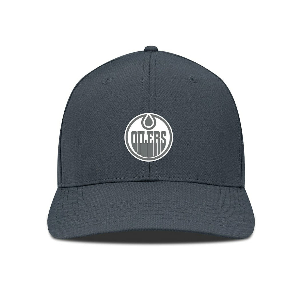 Edmonton Oilers Levelwear Rise Slate & Snow Structured Flex Hat Charcoal