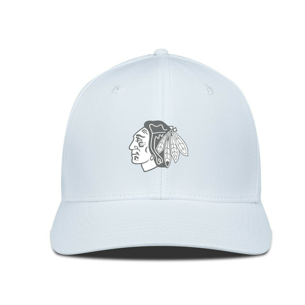 Chicago Blackhawks Levelwear Rise Slate & Snow Structured Flex Hat White