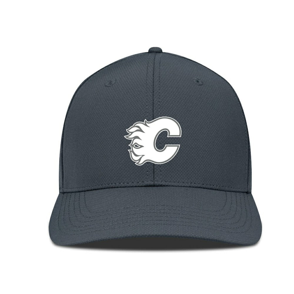 Calgary Flames Levelwear Rise Slate & Snow Structured Flex Hat Charcoal