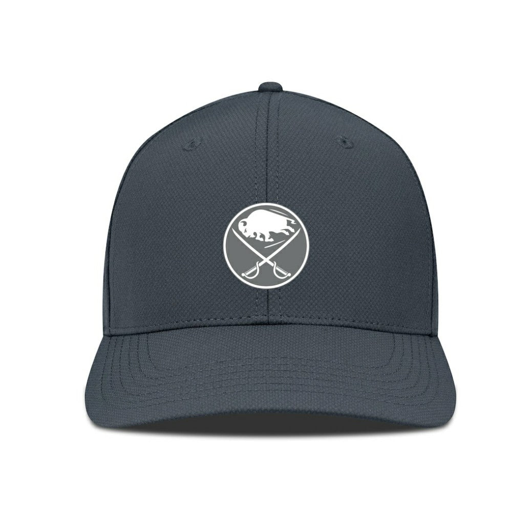 Buffalo Sabres Levelwear Rise Slate & Snow Structured Flex Hat Charcoal