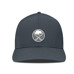 Buffalo Sabres Levelwear Rise Slate & Snow Structured Flex Hat Charcoal