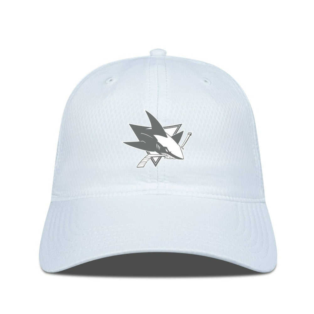 San Jose Sharks Levelwear Matrix Slate & Snow Unstructured Adjustable Hat White