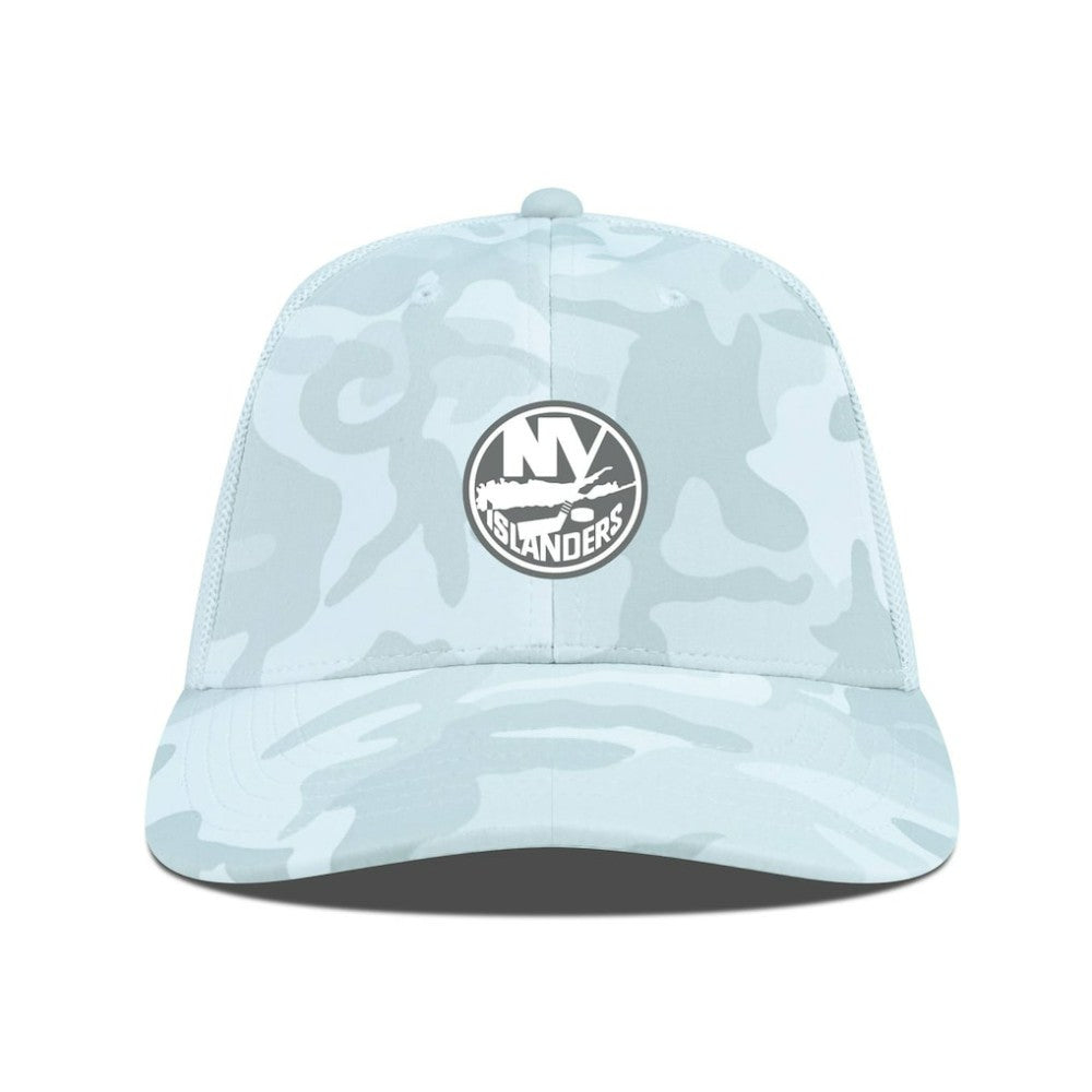 New York Islanders Levelwear Clash Slate & Snow Meshback Flex Hat Camo