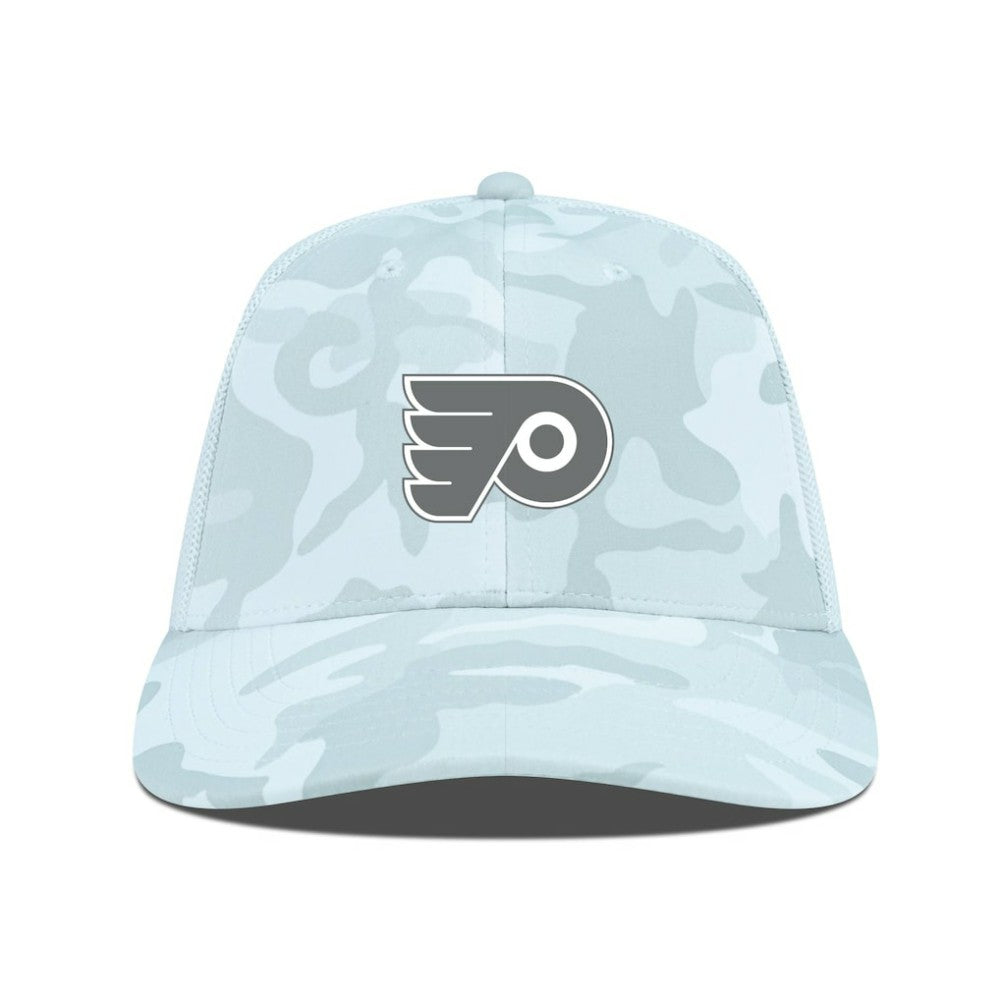 Philadelphia Flyers Levelwear Clash Slate & Snow Meshback Flex Hat Camo
