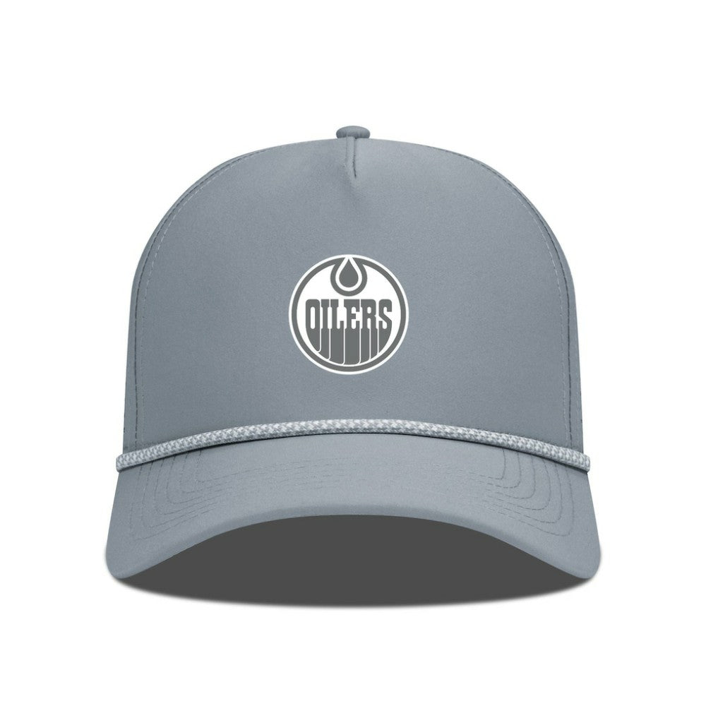 Edmonton Oilers Levelwear Gordon Slate & Snow Rope Adjustable Hat Gray