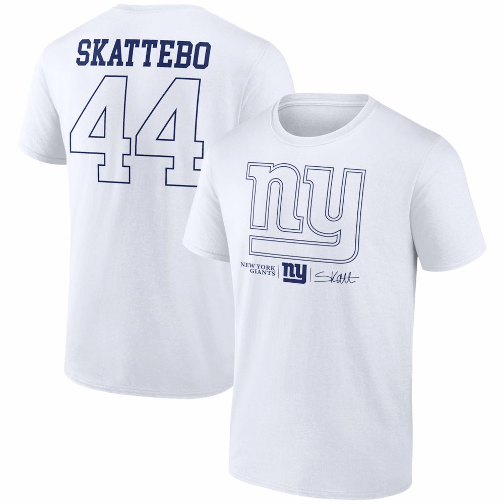 Cam Skattebo New York Giants Tonal Player Name & Number T-Shirt - White sale