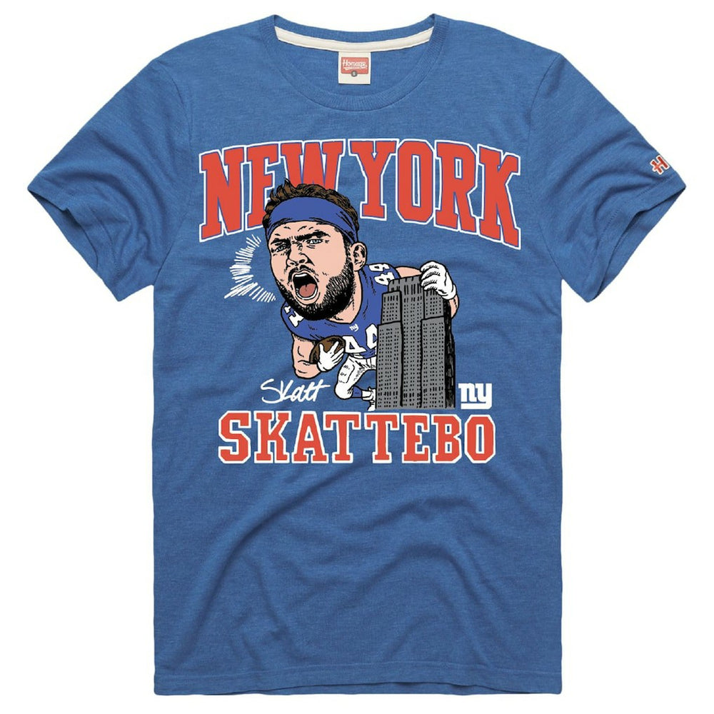 Cam Skattebo New York Giants Homage Unisex Caricature Player Graphic Tri-Blend T-Shirt - Royal outlet
