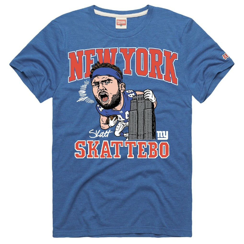 Cam Skattebo New York Giants Homage Unisex Caricature Player Graphic Tri-Blend T-Shirt - Royal outlet