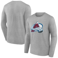Colorado Avalanche Women's Primary Logo Long Sleeve V-Neck T-Shirt Gray