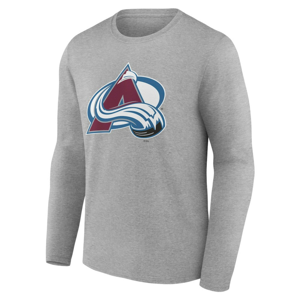 Colorado Avalanche Women's Primary Logo Long Sleeve V-Neck T-Shirt Gray