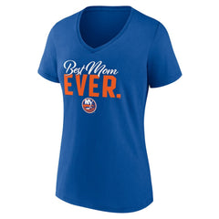New York Islanders Women's Best Mom Ever V-Neck T-Shirt Royal