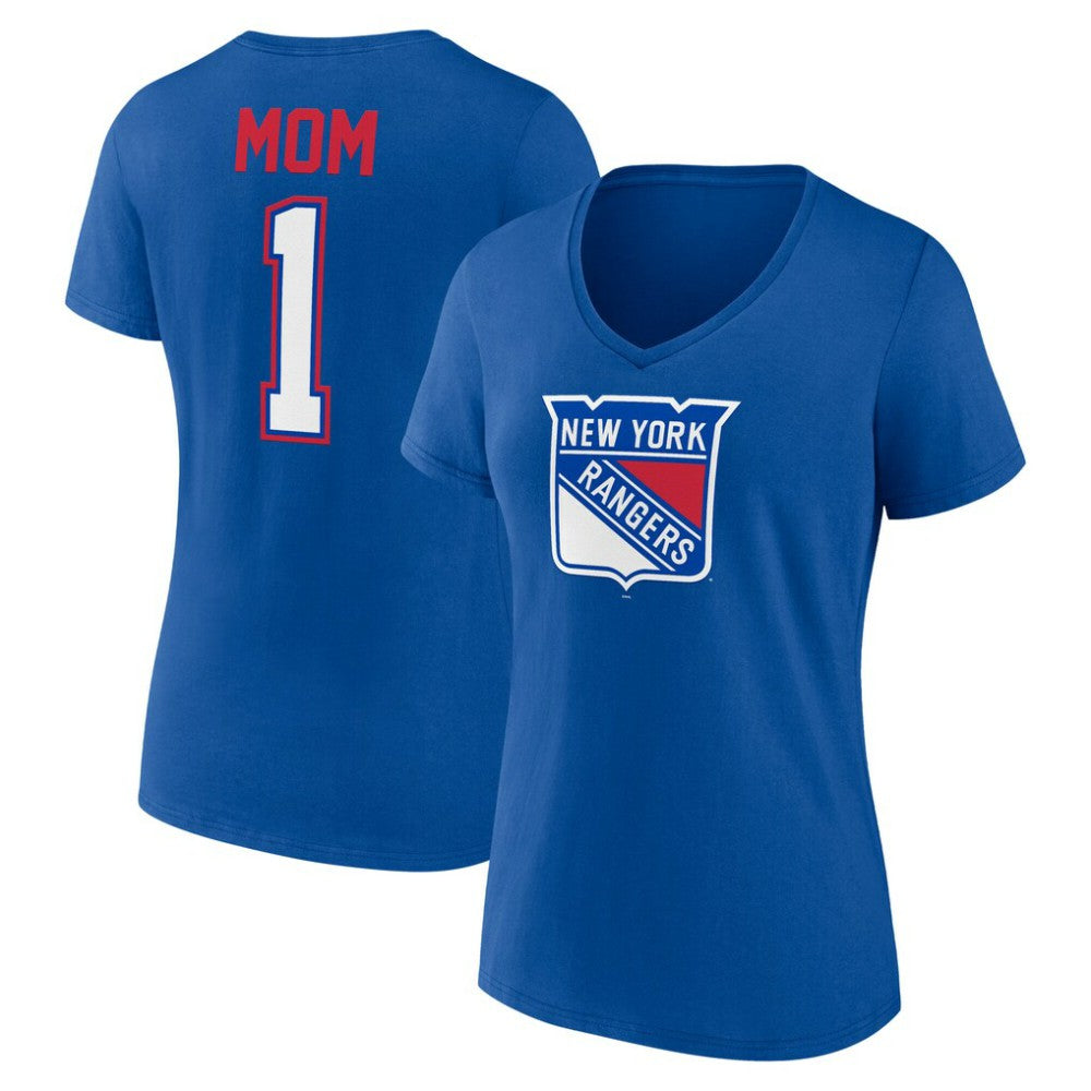 New York Rangers Women's Mother's Day V-Neck T-Shirt Blue