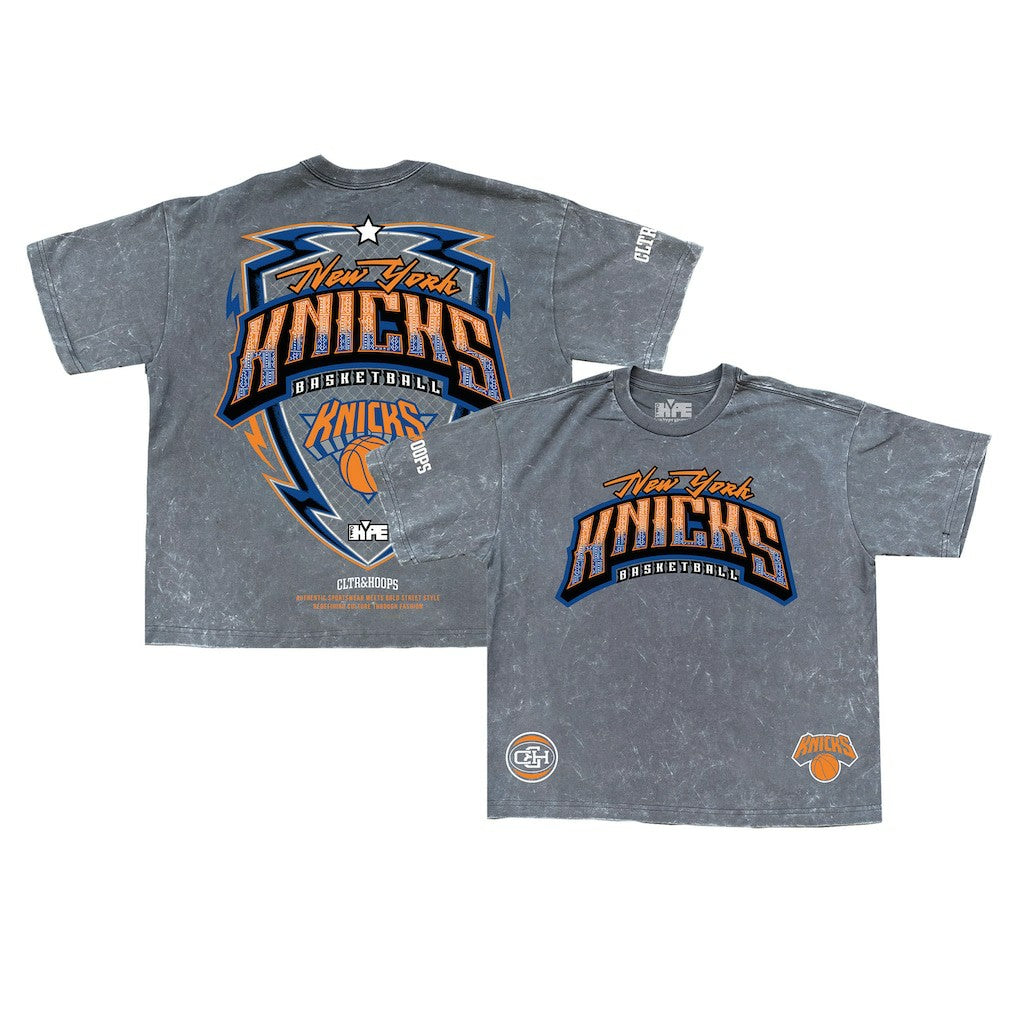 New York Knicks Banner Era Collection Premium T-Shirt - Gray | New Era online