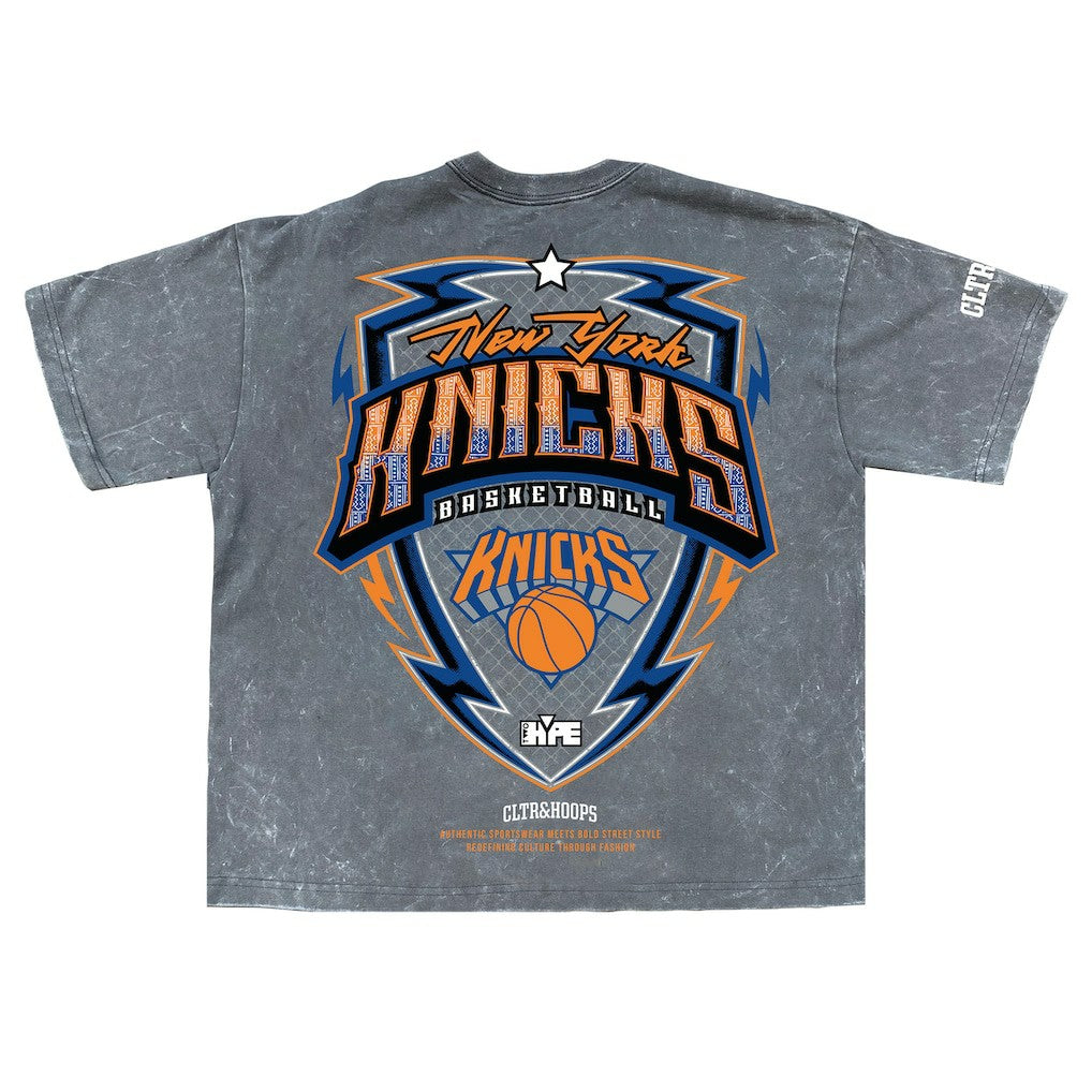 New York Knicks Banner Era Collection Premium T-Shirt - Gray | New Era online