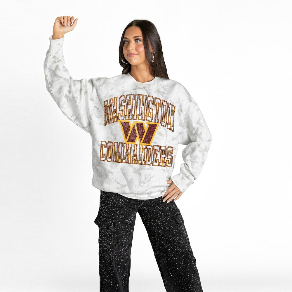 Washington Commanders Gameday Couture Women's Whiteout Oversized Premium Fleece Sweatshirt - Arctic Camo outlet
