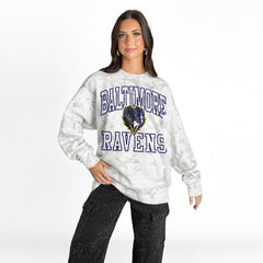 Baltimore Ravens Gameday Couture Women's Whiteout Oversized Premium Fleece Sweatshirt - Arctic Camo sale