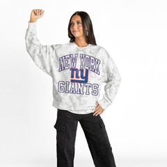 New York Giants Gameday Couture Women's Whiteout Oversized Premium Fleece Sweatshirt - Arctic Camo sale
