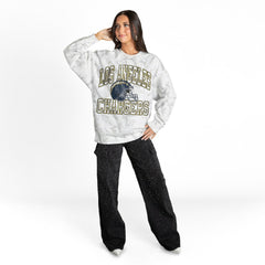 Los Angeles Chargers Gameday Couture Women's Whiteout Oversized Premium Fleece Sweatshirt - Arctic Camo cheap