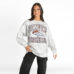 Denver Broncos Gameday Couture Women's Whiteout Oversized Premium Fleece Sweatshirt - Arctic Camo discount