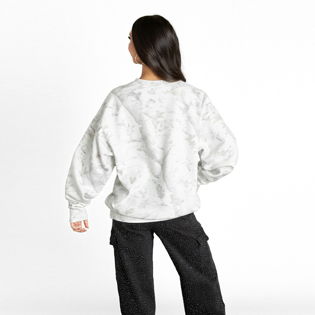 Denver Broncos Gameday Couture Women's Whiteout Oversized Premium Fleece Sweatshirt - Arctic Camo discount