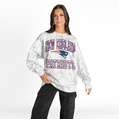 New England Patriots Gameday Couture Women's Whiteout Oversized Premium Fleece Sweatshirt - Arctic Camo cheap